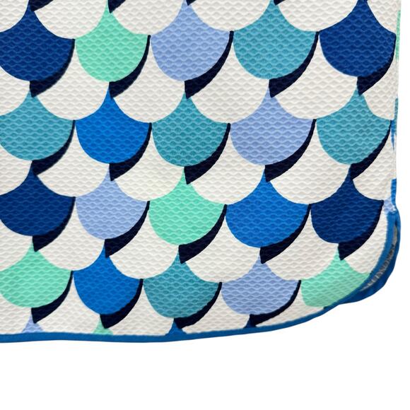 Boden Boden Phyllis Blue Scalloped Mermaid Textured Sleeveless Shift Dress - Picture 7 of 12